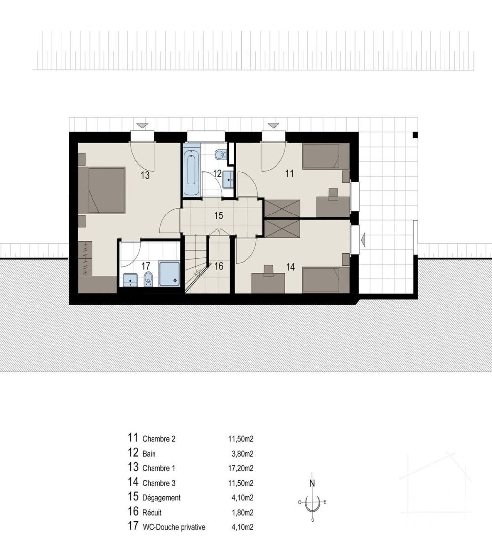 LOCATION-VENTE : Villa individuelle NEUVE de 4,5 pièces avec belle vue sur la plaine. - Zone des chambres à coucher