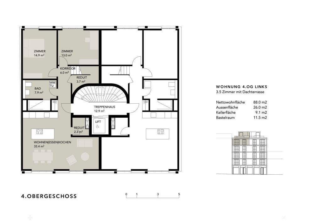 3.5 Zimmer mit Dachterrasse und Bastelraum - Bild 5