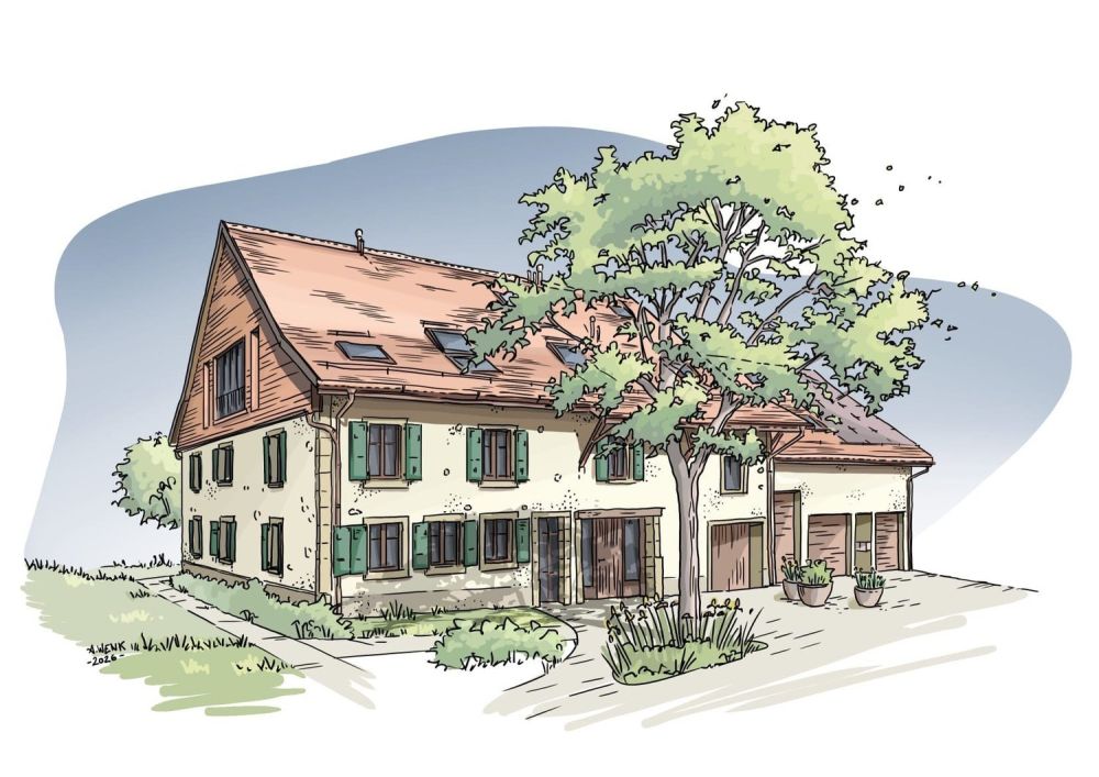 A louer, magnifique logement de 5.5 pièces dans une ferme rénovée - Maison