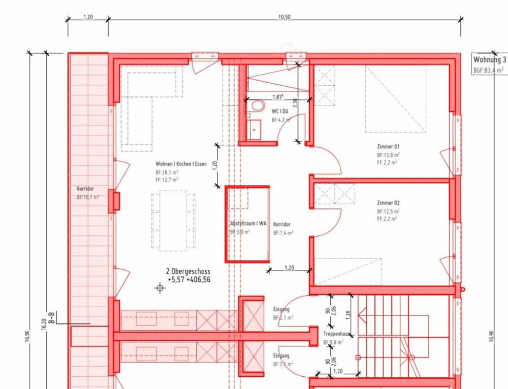 Moderne 3.5 Zimmer-Neubauwohnung mit schönem Balkon - Bild 1