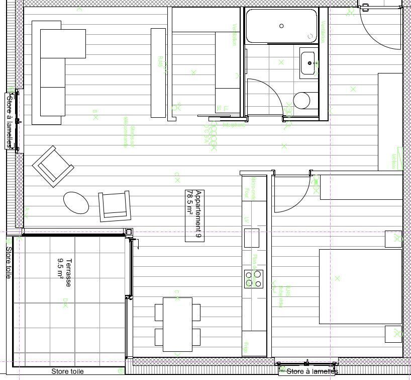 APPARTEMENTS NEUF 2.5 PIÈCES  AU 2e ÉTAGE À SIERRE - Appartement No 45 Nord-Ouest