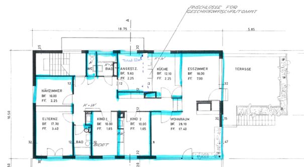 5.5-Zimmer-Wohnung (befristet) zu vermieten - Grundrissplan