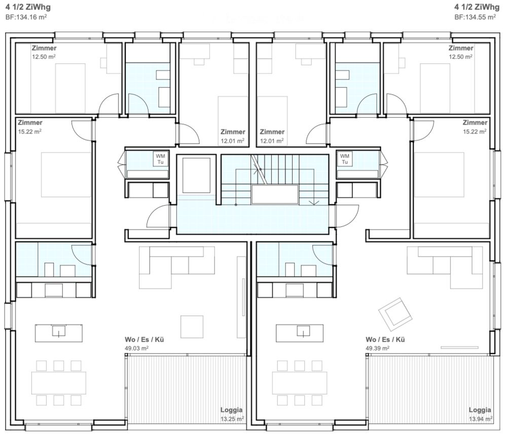4.5-Zimmer-Neubauwohnung mit grosser Loggia, Panorama-Blick und 2 Einstellplätzen in Ried-Brig - Bild 3
