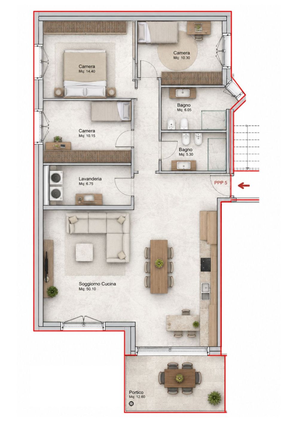 APPARTAMENTO 4.5 LOCALI CON AMPIO PORTICO IN AFFITTO A BIOGGIO - Bild 6