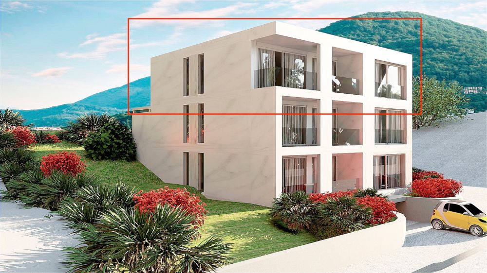 Moderno attico 3.5 locali con terrazze vista lago/monti prima locazione - Bild 1