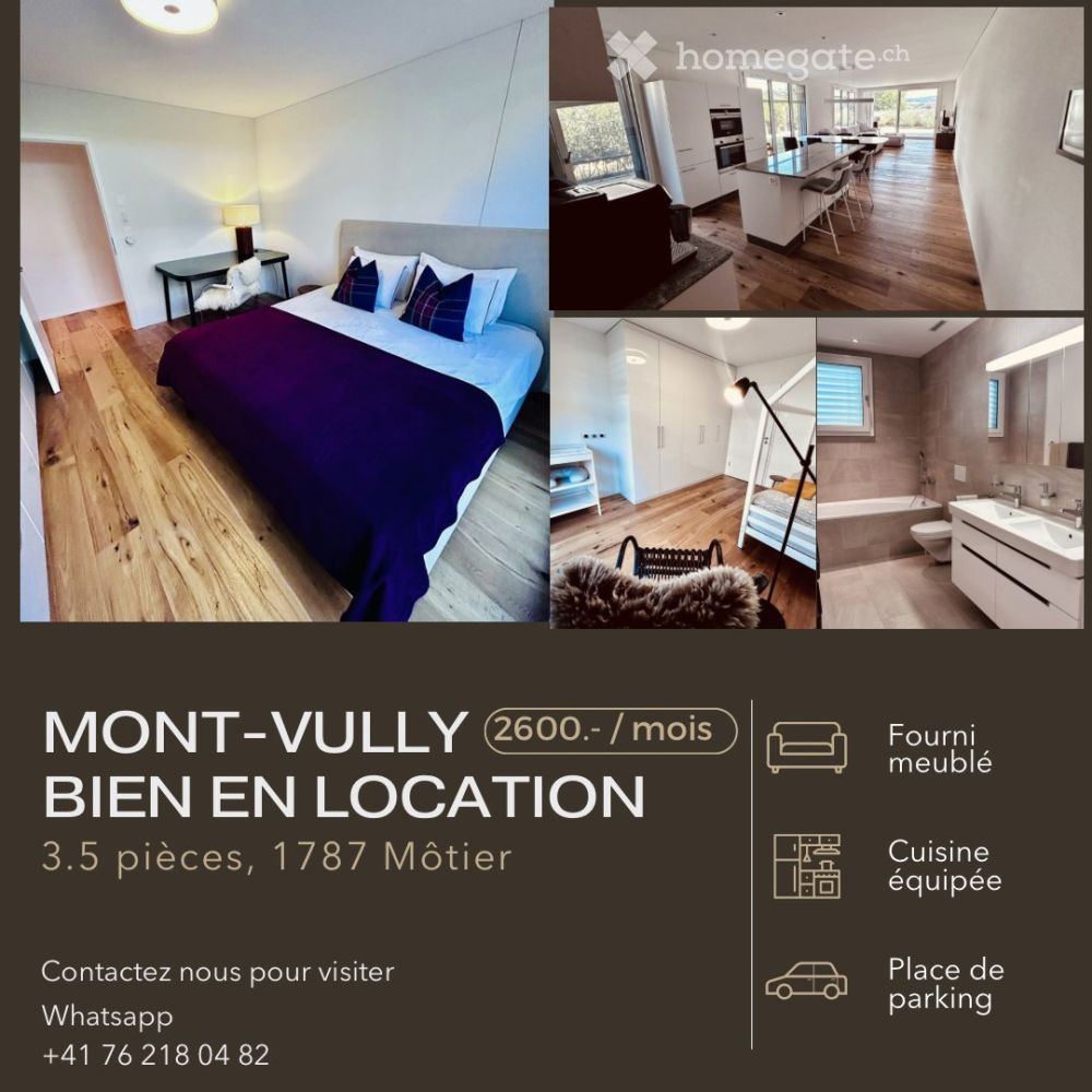 Appartement moderne meublé au Vully, vue sur le lac de Morat - Bild 1