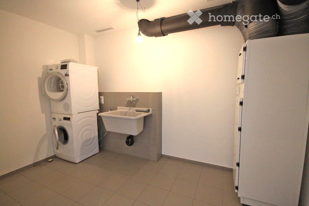 Luxuriöse 3,5 Zimmer Attika-Wohnung in 3-Familienhaus an sonniger Südhanglage - Technikraum mit Waschmaschine / Tumbler