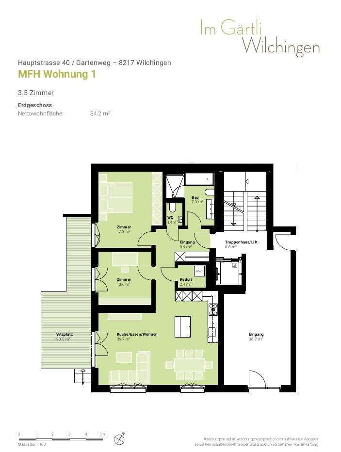 Neubau Mietwohnungen in Wilchingen - Im Gärtli - Grundriss WHG 1