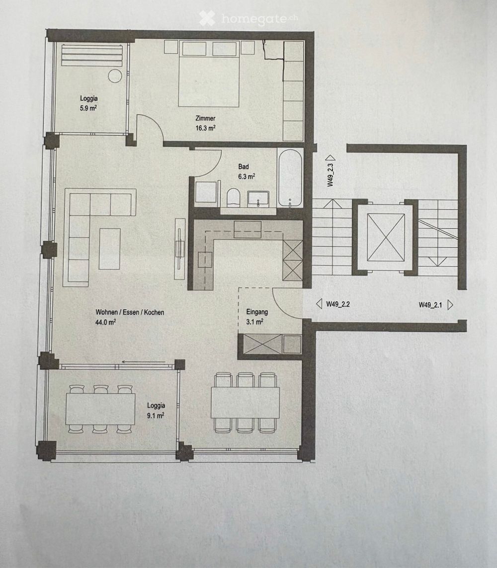 Moderne 2.5-Zimmer-Wohnung mit zwei Loggias in Binningen - Bild 9
