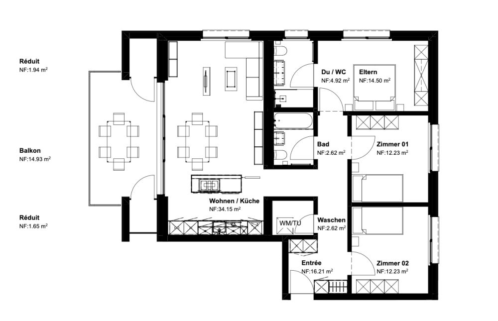 Tanneggerpark 4.5 Zimmer-Neubauwohnung - Bild 9