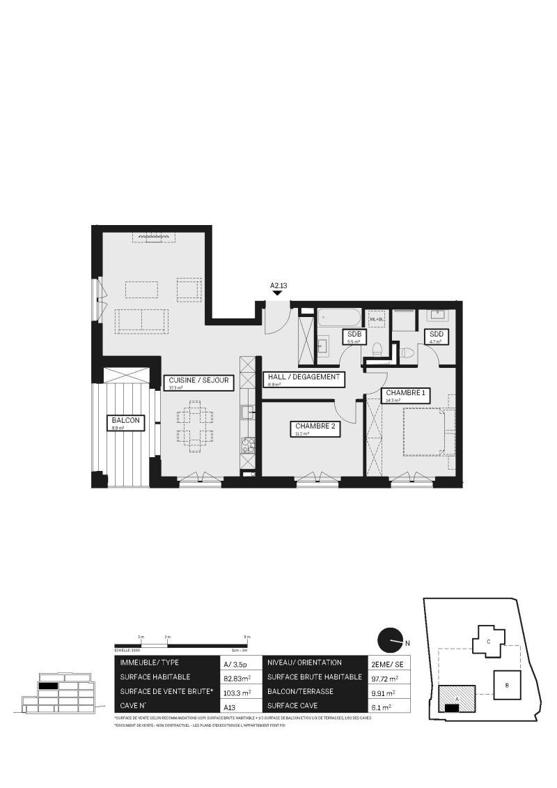07728 - Appartements/objets isolés 3.5 pièces - "Quartier Saint-Laurent" - St-Maurice - Bild 1
