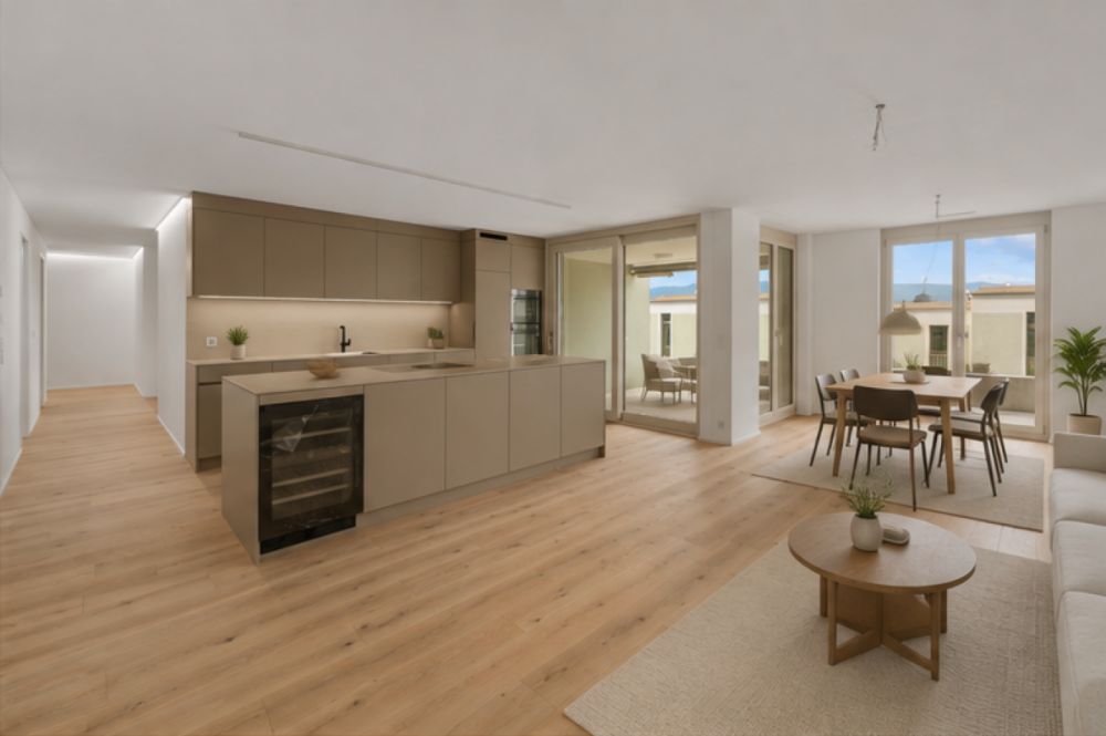 TILIA | Neubau 4.5-Zimmer mit 127 m2 NWF - Teilseesicht - Bezugsbereit ab 5. Oktober 2026 - Möblierung KI generiert