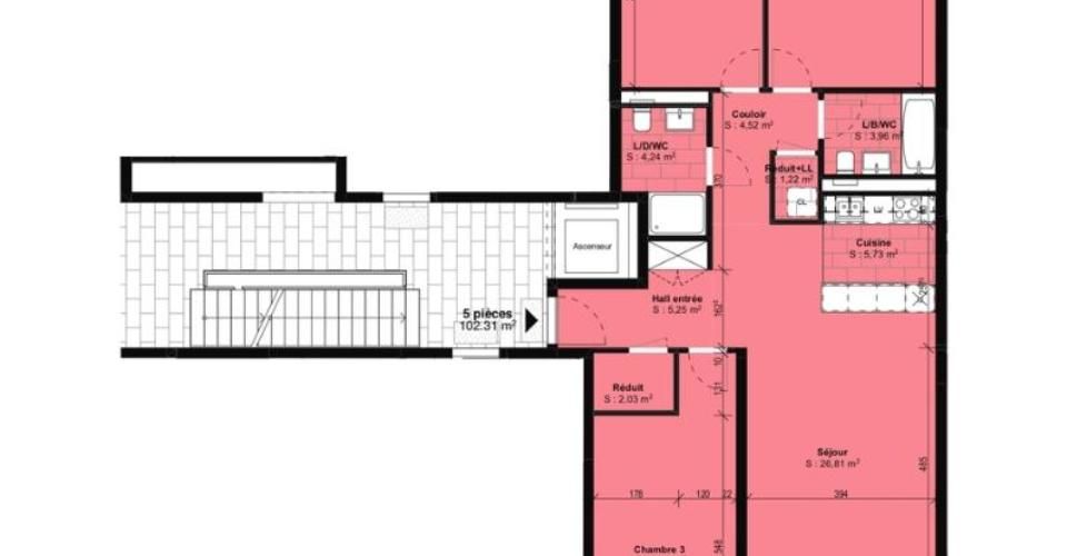 Sur plan uniquement - Grand 5 pièces traversant aux Acacias - Appartement 5 pièces - image - 5