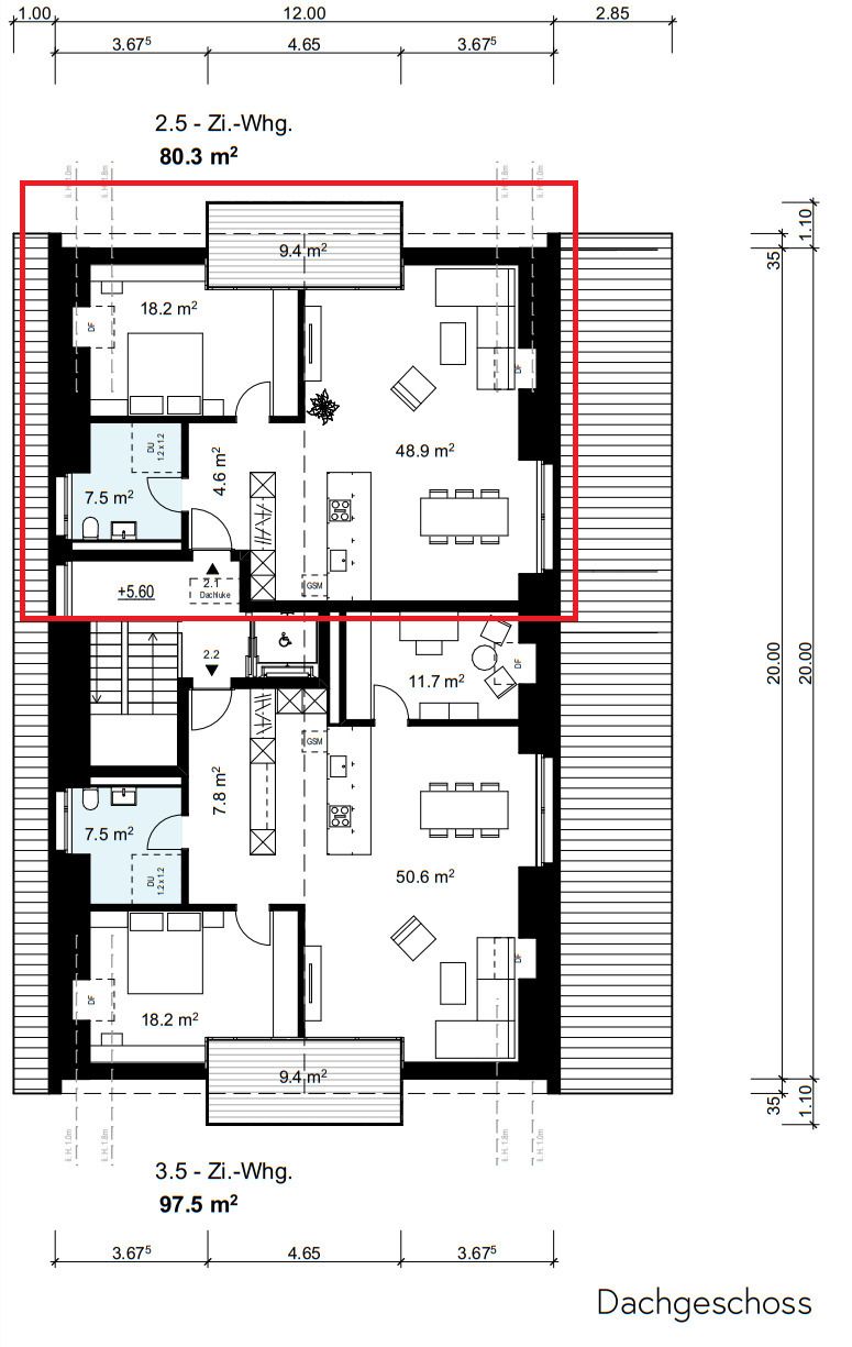 Neubau - sonnig - grosszügig - Grundrissplan