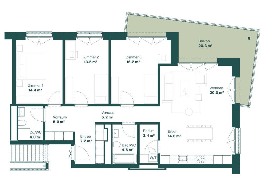 Moderne 4.5 Zimmerwohnung in Münchenstein - Bild 2
