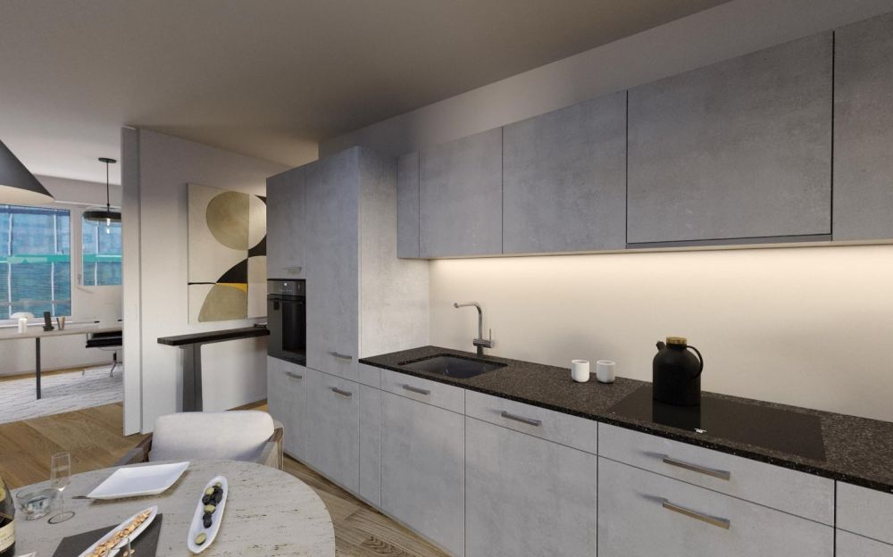 Neubau 3.5-Zimmer Attikawohnung mit Blick auf den Zürisee! - Küche