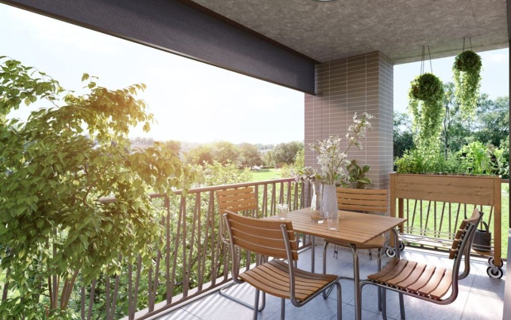 Alterswohnungen ab 65 J. beim Neubau "Allverte" in Allschwil - Balkon/Terrasse/Sitzplatz