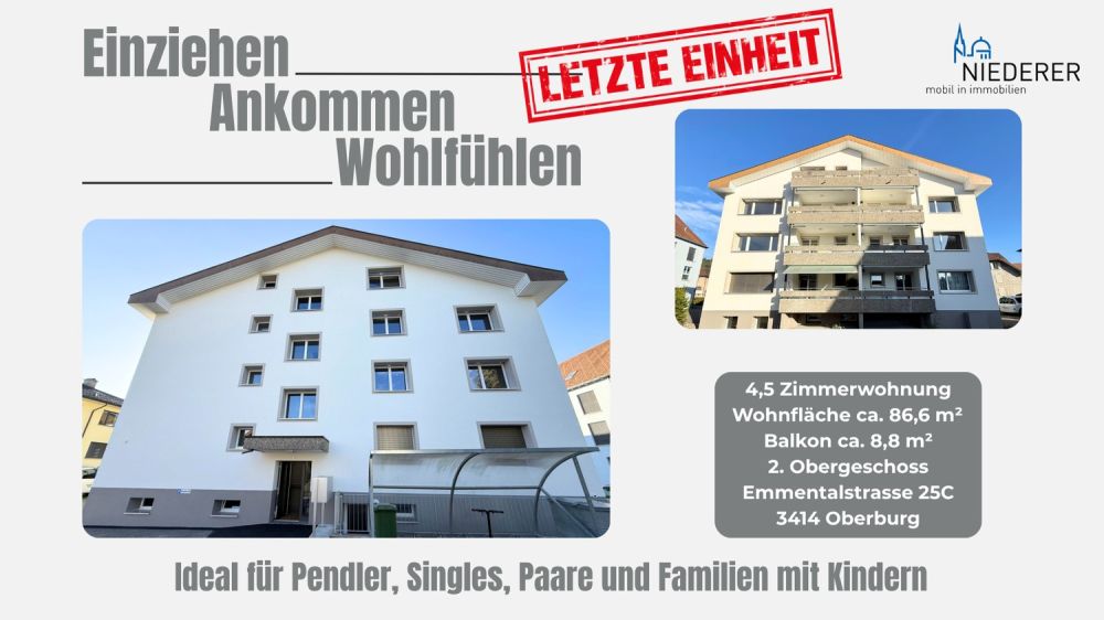 Erstbezug nach Totalsanierung  moderne 4,5-Zimmer-Wohnung in Oberburg - Bild 1