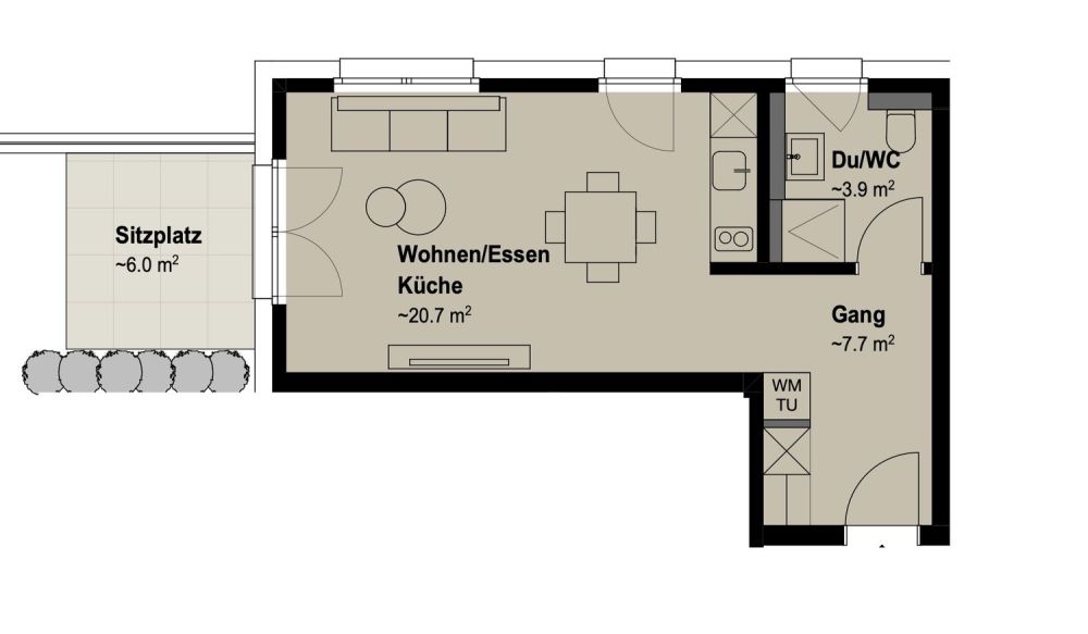 Neubauprojekt – 1.5 Zimmerwohnung/Studio zu vermieten - Bild 3