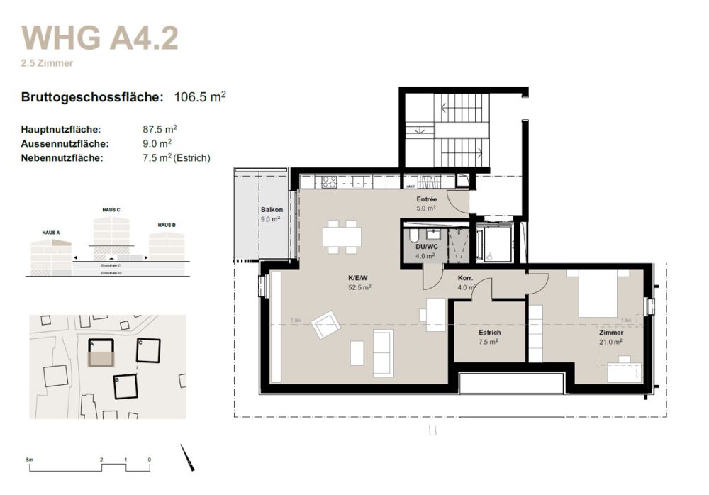 2.5-Zimmer-Dachwohnung zur Miete (Erstbezug): Neubau in Bürchen - Bild 11