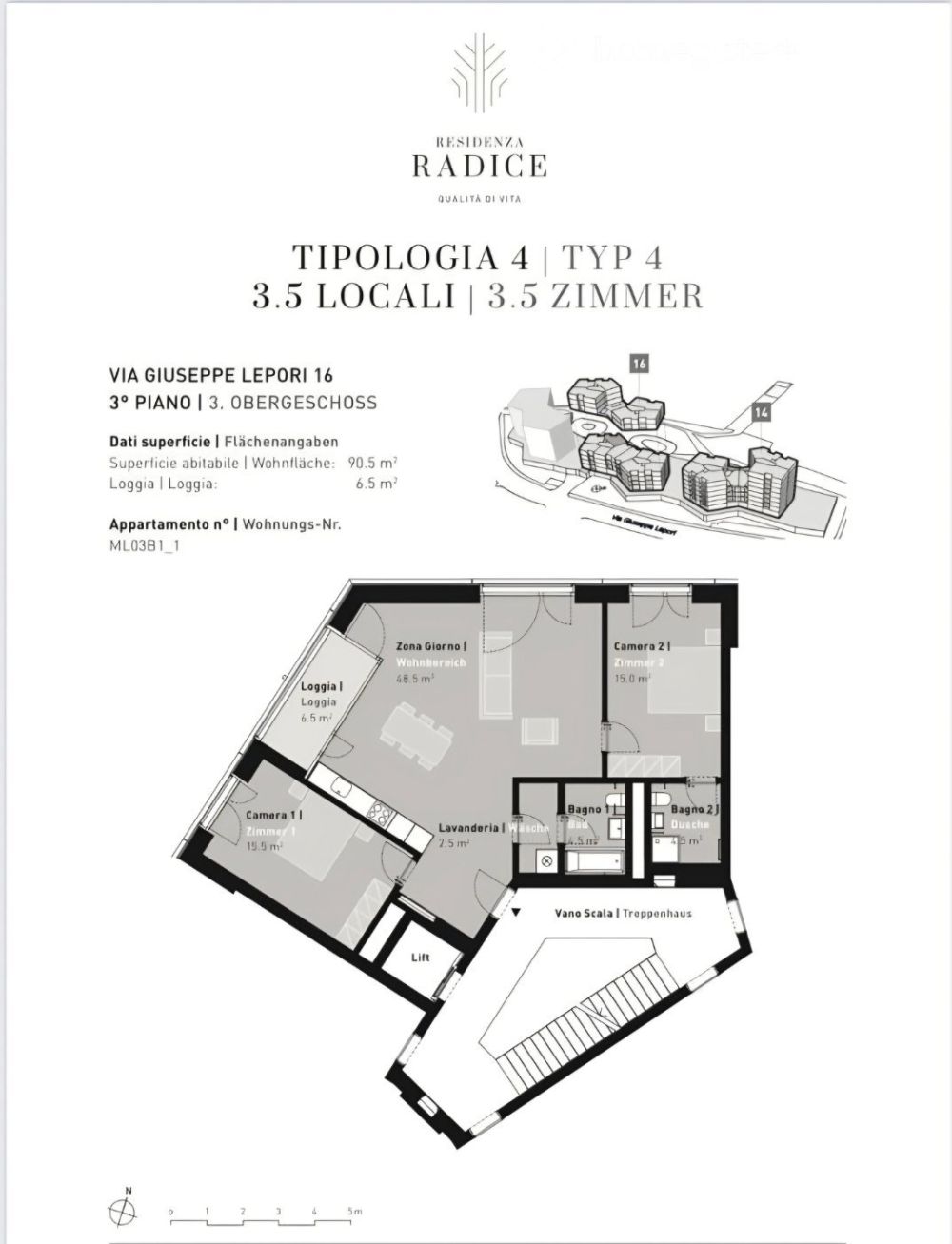 Moderno appartamento 3.5 locali con balcone a Massagno - Bild 8