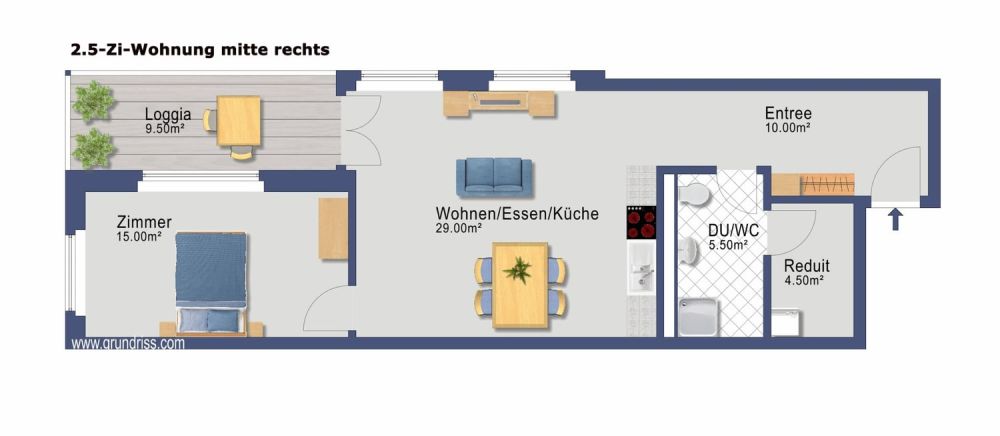 2.5 Zimmerwohnung  mit eigenem Waschturm - Bild 10