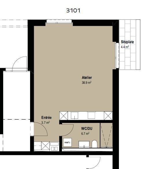 Singles aufgepasst! Erster Nettomietzins geschenkt! - Grundriss_Atelier_.png