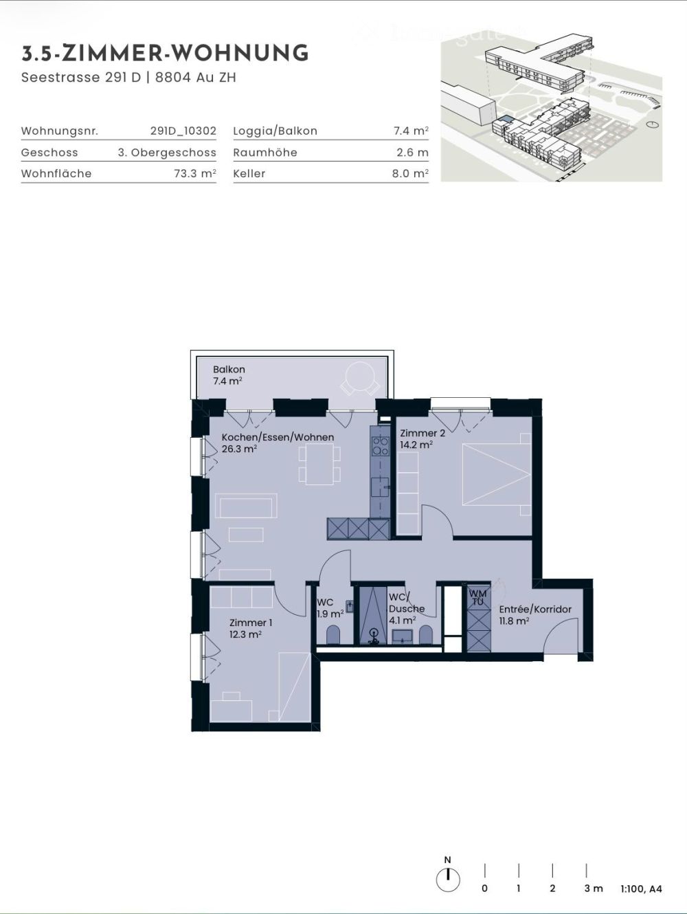 Erstbezug 3.5-Zimmer-Wohnung mit Seeblick in Au ZH – Neubau 2026 - Bild 2