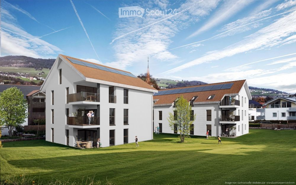 Ein sehr schönes 2.5-Zimmer-Appartement unter dem Dach im Zentrum von Echarlens - Bild 1