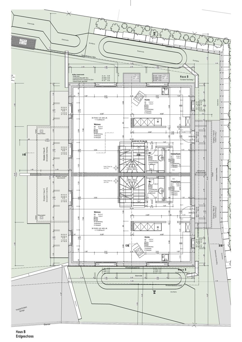 Modernes Reihenhaus in Hüntwangen – Neubau mit Terrasse und Garage - Grundriss EG