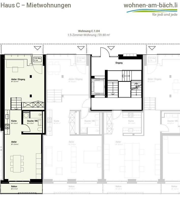 Erstvermietung - Wohn-Ateliers für kreative Wohn- & Arbeitskonzepte - Grundriss C.1.04