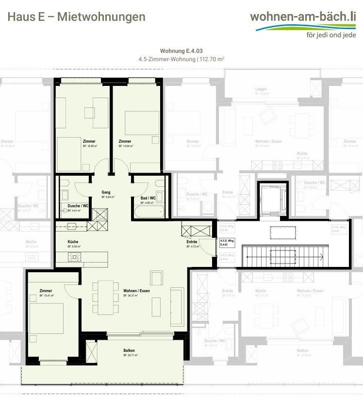 Erstvermietung - Ihre 4.5-Zimmer-Traumwohnung für die ganze Familie - Grundriss E.4.03