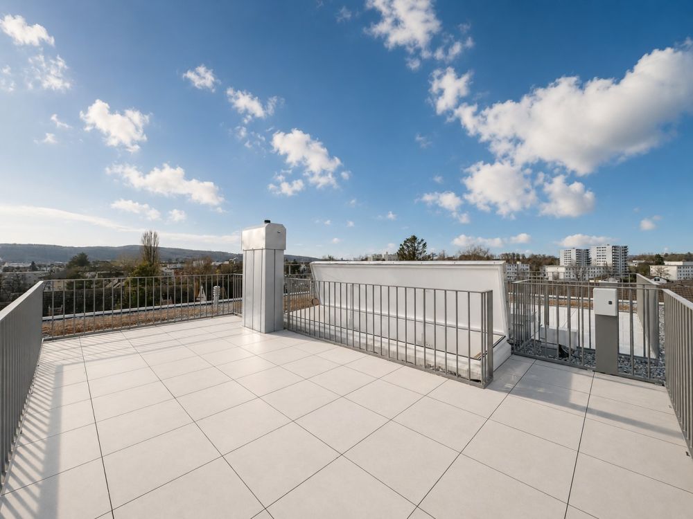 Moderner Innenausbau und grosse Dachterrasse - Dachterrasse (typengleich, spiegelverkehrt)