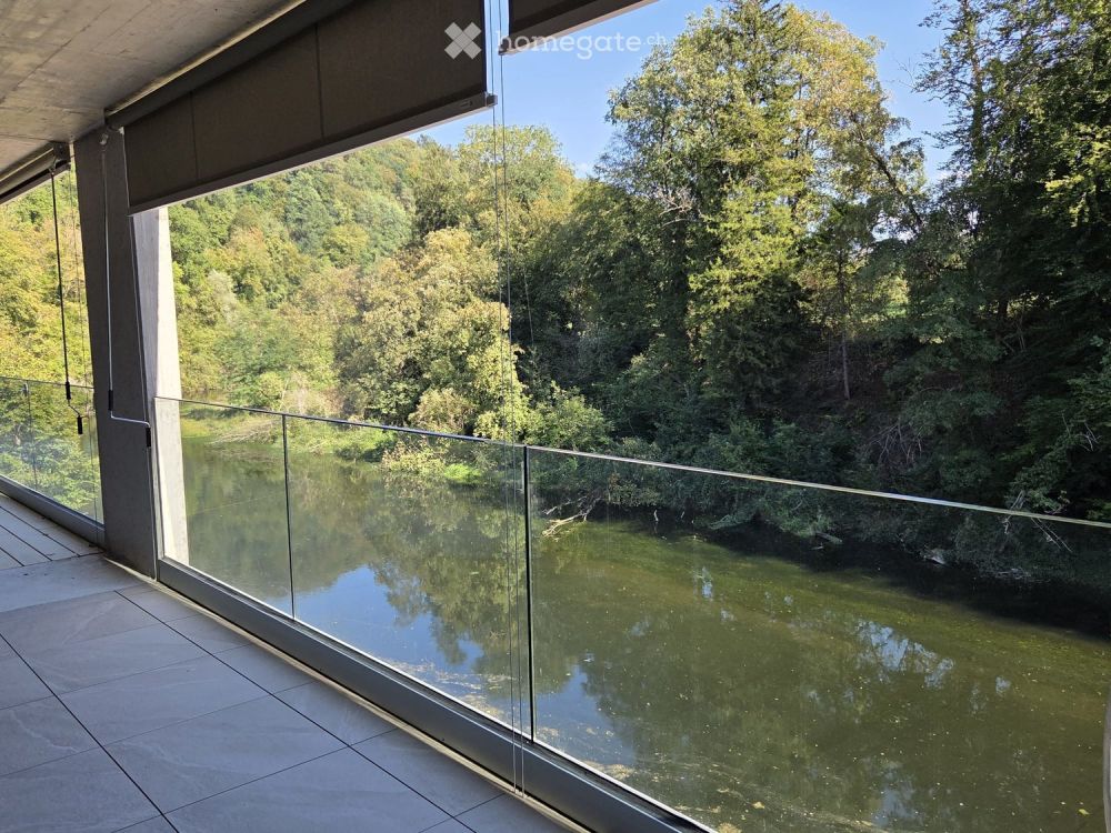 Wohnen am Fluss: Hochwertige 2.5-Zimmer-Neubauwohnung mit grossem Balkon und Traum-Aussicht - Bild 1