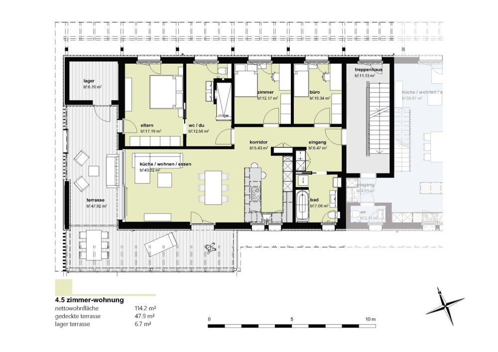 Exklusives Wohnerlebnis mit Weitsicht: Moderne 4.5-Zimmer-Wohnung mit Luxusausstattung - Grundriss