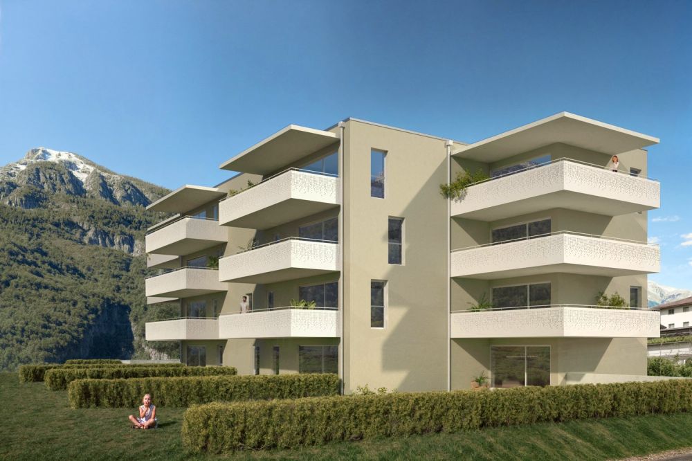 Neue 3.5-Zimmer-Wohnung mit Balkon und Bergblick in Saxon - Bild 1