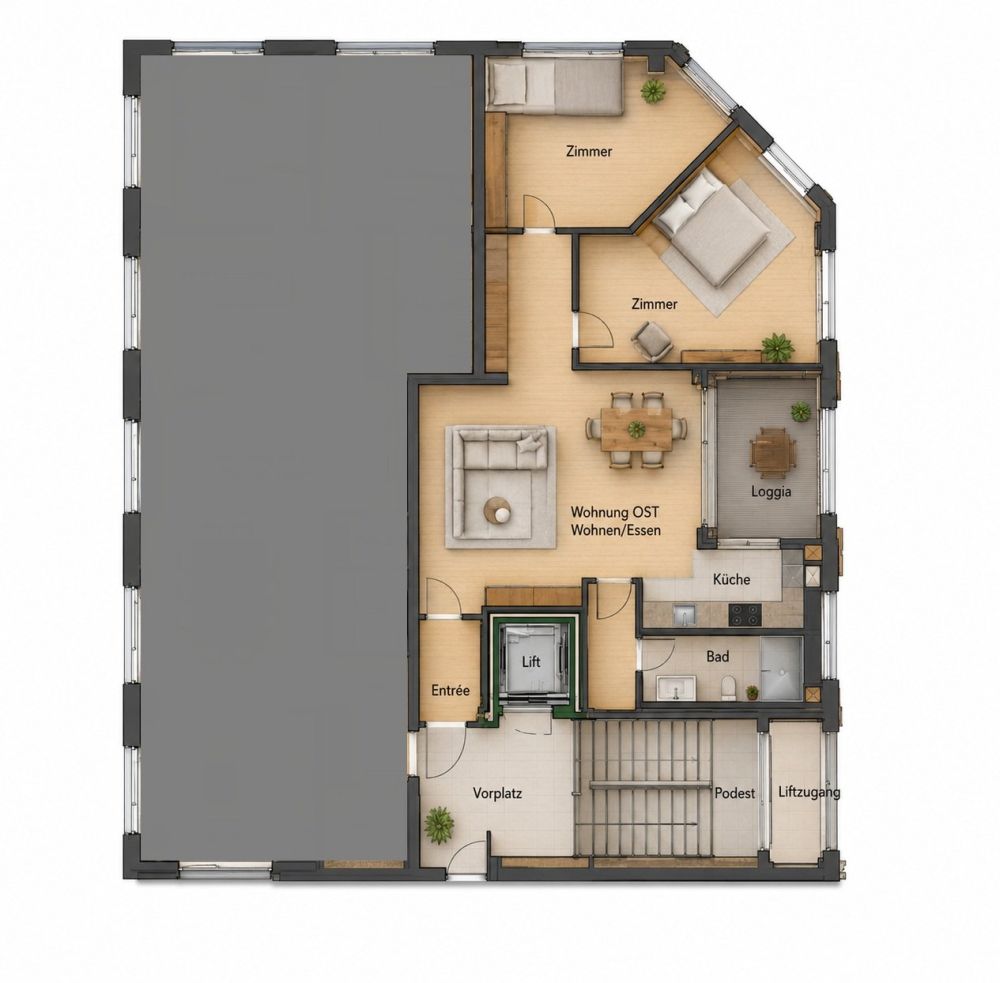 3.5-Zimmer-Attikawohnung zu vermieten - Bild 1
