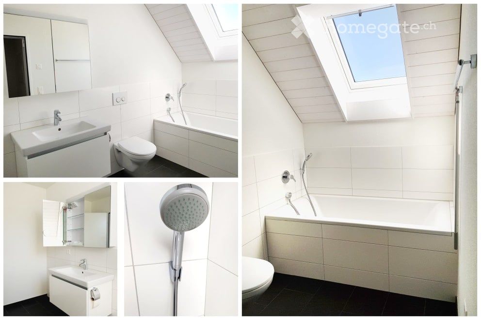 Sehr grosse, exklusive Wohnung mit modernem Einfamilienhaus-Charakter - 1 von 3 Bädern mit Badewanne