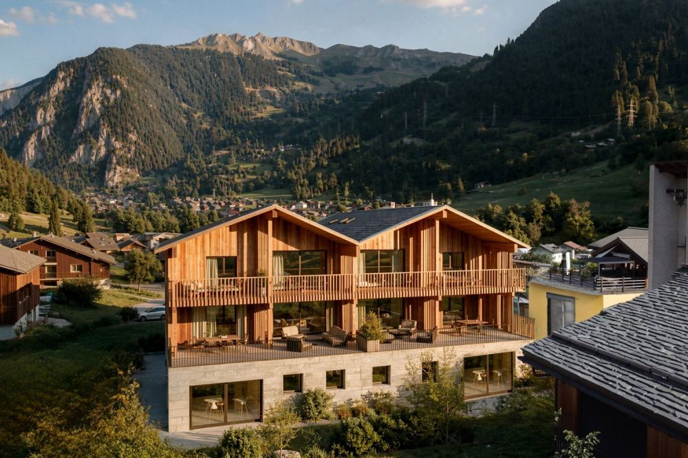 Trois chambres, deux salles de bain, le train au Châble - Bild 11