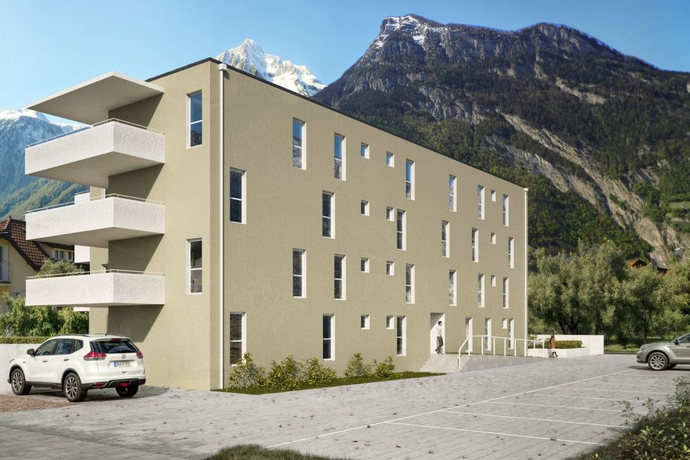 Neue 3.5-Zimmer-Wohnung mit Balkon und Bergblick in Saxon - Bild 2