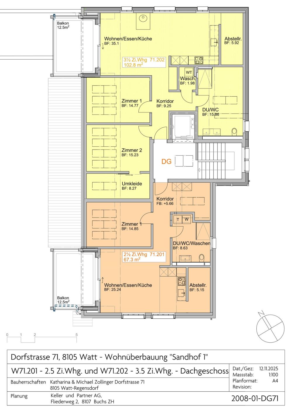 Moderne 2.5-Zimmer-Neubau-Wohnung in Watt - Bild 4