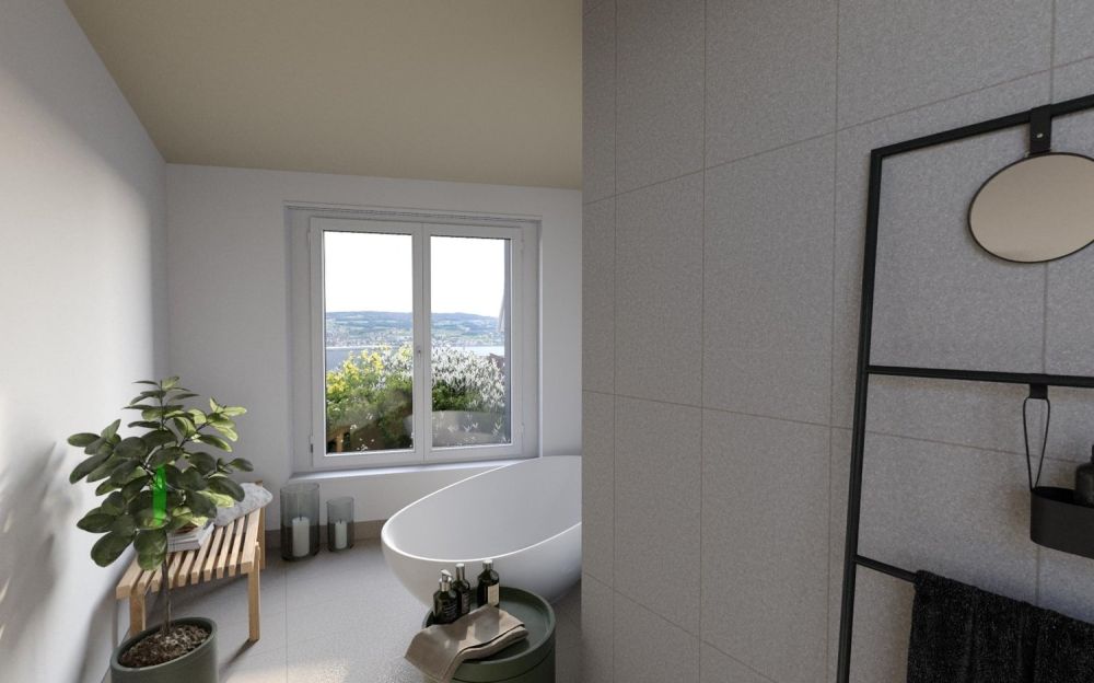 Neubau 3.5-Zimmer Attikawohnung mit Blick auf den Zürisee! - Bad