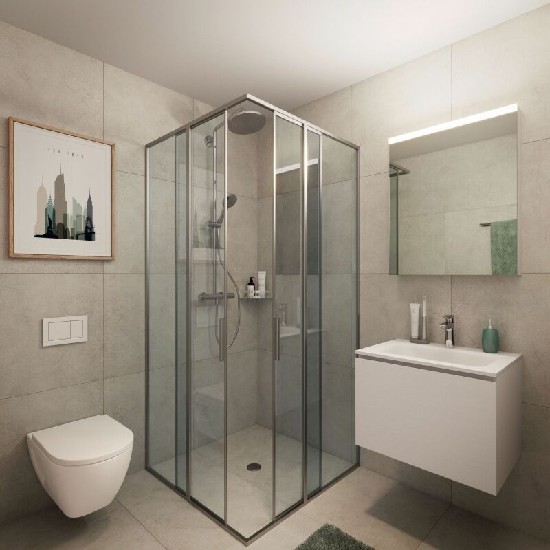 Erstbezug ab 01.03.2027 - Moderne, möblierte Studios mit Seesicht in Wädenswil - Studio Badezimmer
