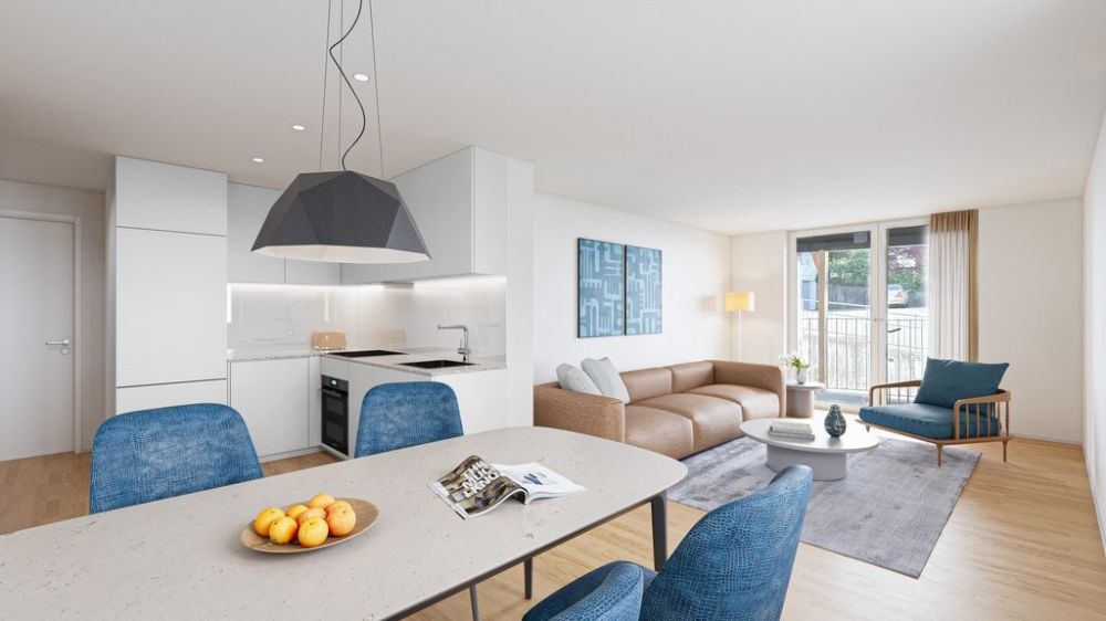 Erstbezug: Moderne Singlewohnung in Ettingen - Visualisierung Wohnung W1.2