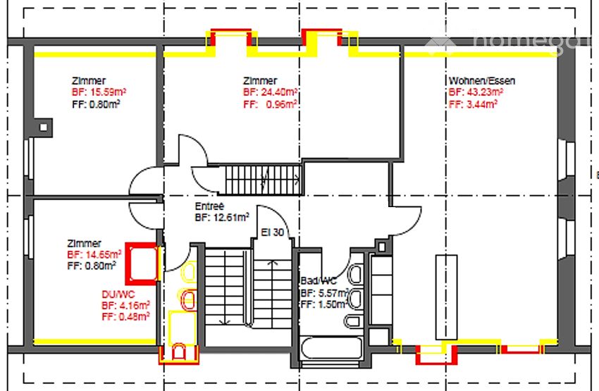 Charmante 5.5-Zimmer-Dachwohnung  mit Seesicht - Grundriss 5.5-Zwg. DG