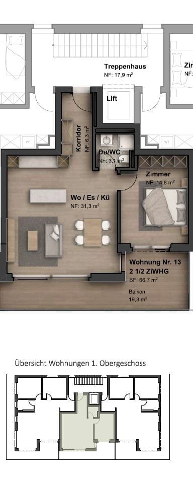 Neuwertige 2.5-Zimmer-Wohnung (Baujahr 2025) mit traumhaftem Panoramablick – ab 01. Januar 2027 - Bild 3