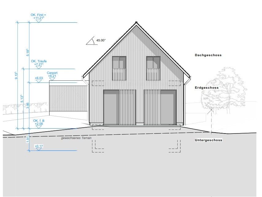 Ihr Traumzuhause am Dorfrand - Freistehendes Einfamilienhaus in Truttikon - Fassadenansicht