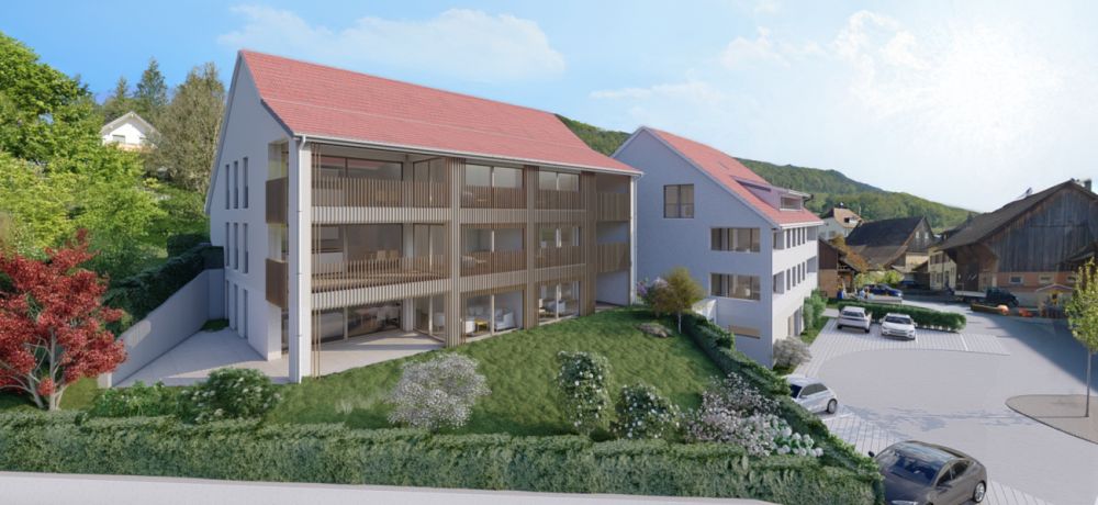 Neubau 3.5 Zimmer-Wohnung mit ESTH 1.OG - Aussenansicht