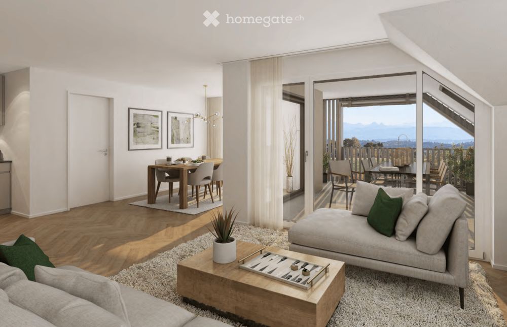 Moderne 5.5-Zimmer-Wohnung in Russikon mit herrlicher Aussicht in die Berge zu vermieten - Bild 5