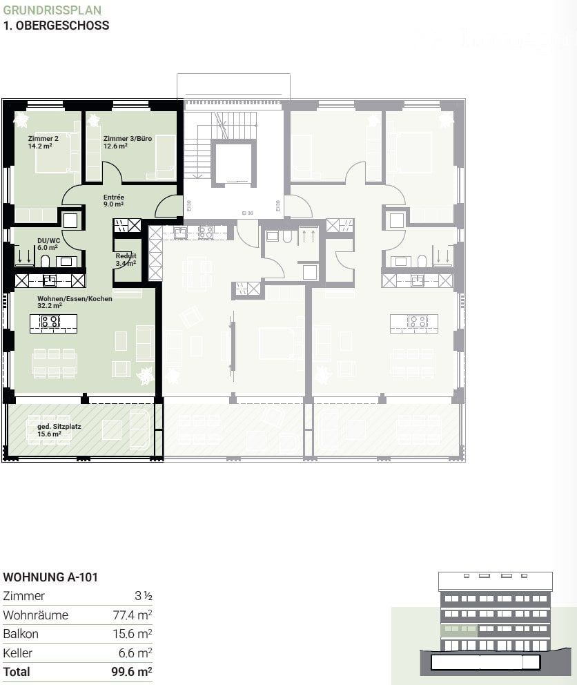 Moderne 3.5-Zimmerwohnung im Gartenweg 1 Dagmersellen - Bild 5